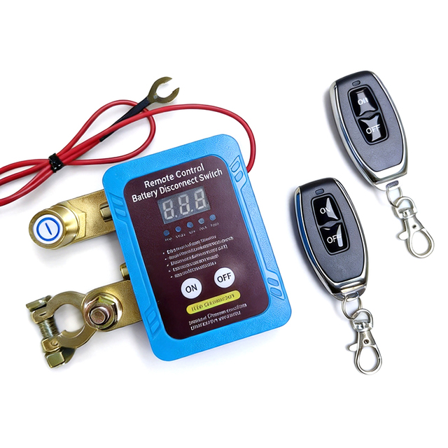 240A Remote Battery Disconnect Switch with Led Voltage Display Car Anti Theft Kill Switch Automatic Battery Shut Off Switch