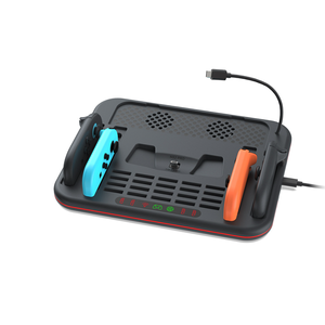 <span class=keywords><strong>Support</strong></span> de refroidissement tout-en-un pour Nintendo Switch 2/NSPRO/OLED, base de charge multifonctionnelle avec double ventilateur et 20 emplacements pour cartouches - Product Image 3