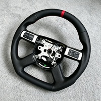 Volant en cuir pour Dodge Challenger SRT, Chrysler 300c, Dodge Challenger Charger, volant à fond plat avec bandes rouges