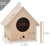 Maison d'oiseau en pin massif faite à la main bricolage décoration extérieure suspendue avec sculpture sur animaux peinture cadeau Style artisanat planche Cage pour animaux de compagnie