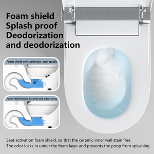 Inodoro Inteligente Moderno y Duradero con Glaseado Antibacteriano, Descarga Tornado, Bidé Eléctrico, Inodoro Inteligente para Baños Públicos - Product Image 5