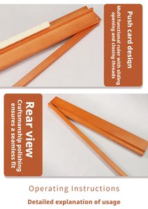 Support de rangement pour tuiles de Mahjong en bois massif, avec bâton de poussée, pliable et portable, règle de Mahjong pour jeu de table - Vente en gros usine - Product Image 3