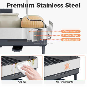 Organizador Multifuncional de Gabinete para Casa, Escorredor de Louça de Aço Inoxidável, Secador de Talheres Sobre a Pia, Escorredor de Pratos de Cozinha - Product Image 2