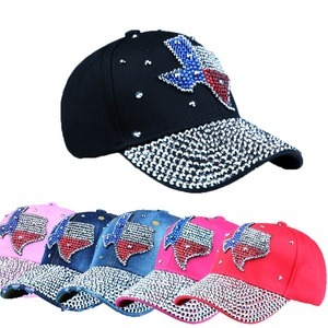 Custom Bling Strass <strong>Texans</strong> Baseball Caps Adjustable Length Unisex Black Demin Jeans Hats Shiny Iron on Strass Decoration DIY - Product Image 2