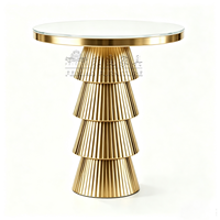 Nouvelle conception de table haute de bar en acier inoxydable, ensemble de table de bar pour mariage, table à cocktails
