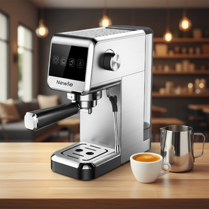 เครื่องชงกาแฟเอสเพรสโซ่กึ่งอัตโนมัติ Newle 19 บา<span class=keywords><strong>ร์</strong></span> พร้อมฟังก์ชั่นทำคาปูชิโน่/ลาเต้ หัวตีฟอง<span class=keywords><strong>น</strong></span>มแบบสตีม ควบคุมแบบดิจิตอล ดีไซ<span class=keywords><strong>น</strong></span>์ขัดเงา - Product Image 2
