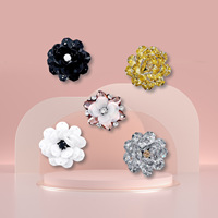 Patchs floraux faits main en feutre perlé, colorés, ornés de strass et de paillettes, pour costumes de scène, chaussettes, chaussures et accessoires brillants