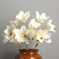 Enkelvoudige kunstmatige Cymbidium bloem, nep Cymbidium orchidee, tafelvaas huwelijksdecoratie bloemstuk