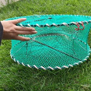 Piège à pêche pliable en acier inoxydable pour la pêche en haute <span class=keywords><strong>mer</strong></span>, pour attraper les crabes, les crevettes, les anguilles, filet de pêche - Product Image 2