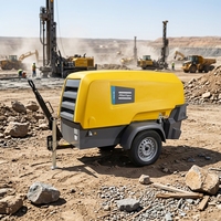 Compresseurs d'Air à Vis Portables Atlas Copco XAS88 à Moteur Diesel KUBOTA 7 Bars 100 PSI 175 CFM 5m³/min Efficaces Compacts Industriels