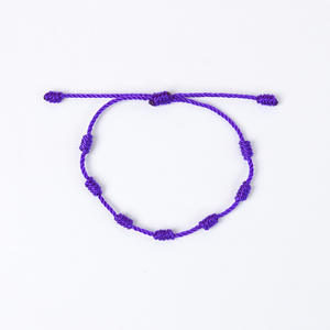 AA02192 Rojo Negro hecho a mano anudado negro cuerda de mano <span class=keywords><strong>pulsera</strong></span> de <span class=keywords><strong>7</strong></span> <span class=keywords><strong>nudos</strong></span> en Stock - Product Image 3