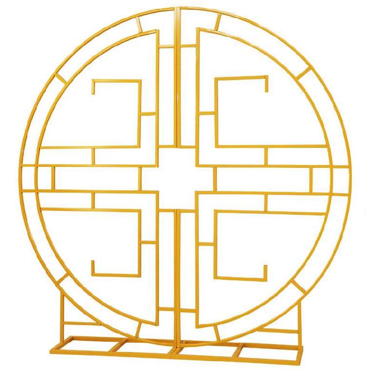 Wrought Iron Screen Wedding Arch Decoration Round Metal Frame Backdrop Party