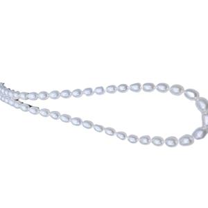 Natural 5-6mm Freshwater Pearl <b>Necklace</b> with Pure <b>Silver</b> Adjustable <b>Chain</b> Meter-Shaped Almost Flawless <b>Necklace</b> - Product Image 5