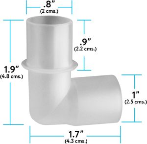 Connecteur coudé moulé par injection plastique avec filetage de 22 mm pour <span class=keywords><strong>ResMed</strong></span> <span class=keywords><strong>AirSense</strong></span> <span class=keywords><strong>10</strong></span>/AirCurve <span class=keywords><strong>10</strong></span>/AirStart <span class=keywords><strong>10</strong></span> (Modèle EB01) - Product Image 3