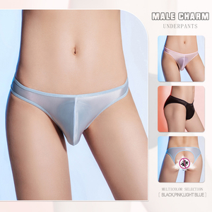 Sous-vêtements sexy pour hommes 3002, slip en soie brillante, taille basse, haute élasticité, dos découpé, <span class=keywords><strong>string</strong></span> pour hommes - Product Image 5