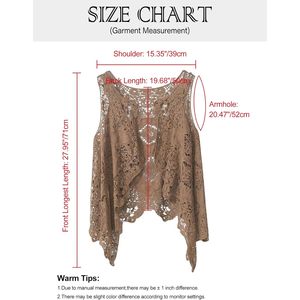 Top de Baño para Mujer, Estilo Boho, de Algodón con Encaje de Ganchillo, sin Mangas, con Dobladillo Asimétrico - Product Image 4