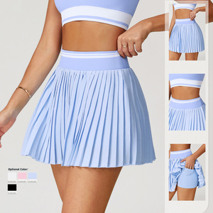 Jupe de golf et de tennis YBO-EBQ5062 pour l'été, séchage rapide, respirante, couleur contrastée, taille haute, jupe trapèze pour femme, personnalisable - Product Image 1