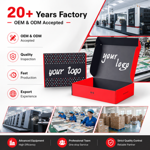 High-End Eco-Friendly Two-Tone Red Black Custom Printed Logo Corrugated Mailer <b>Box</b> for Cosmetic Gift - Product Image 3