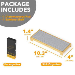Plateau de rangement pour cosmétiques en bois, plateau de séchage instantané en bambou, organisateur de lavabo, plateau de séchage en pierre pour lavabo - Product Image 2