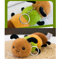 Porte-clés en peluche mignon (escargot, abeille, coccinelle), doux et rembourré, breloque de sac, cadeaux pour enfants, vente en gros, fabricant sur mesure