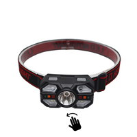 Lampe frontale LED super lumineuse pour adultes, rechargeable, IP44, faisceau réglable, détecteur de mouvement, pour casque, chasse, camping en extérieur