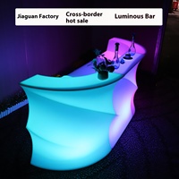 Table basse rectangulaire lumineuse LED transfrontalière en gros Ensemble de barres à vagues colorées Panneau combiné pour réception de bar