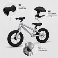 Vélo d'équilibre pour enfants en acier au carbone, prix d'usine en gros, trottinette d'équilibre légère sans pédales pour garçons et filles de 2 à 6 ans