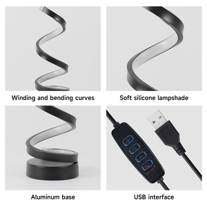 Đèn bàn LED cảm ứng hiện đại với phích cắm và làm mờ <span class=keywords><strong>USB</strong></span> cho thiết kế khách sạn/nhà/văn phòng cao cấp - Product Image 3