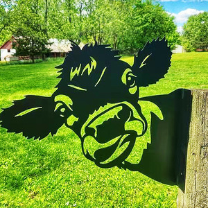 Extérieur Ferme Jardin Arrière-Cour Pelouse Creux Peeping Animaux Bovins Métal Art Vache Chèvre Cheval Silhouette Clôture Cour Décor - Product Image 1
