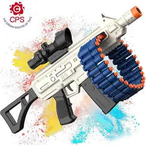 30 개의 다트 클립이있는 AK 장난감 총 블래스터 자동 전기 반복 소프트볼 총 야외 촬영 소프트 총알 총 장난감