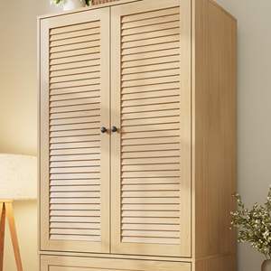 Armoire moderne en chêne à 2 portes et 3 tiroirs, autoportante, en bois, pour chambre, appartement, hôtel, placard, meuble de rangement RTA pour vêtements - Product Image 6