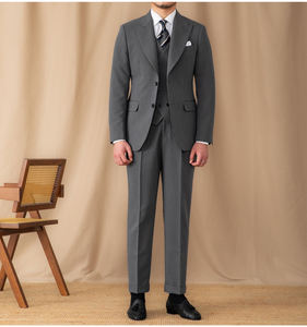 High Quality Slim Men's Solid Color Groom Wedding Business 3 Piece <strong>Suit</strong> Set Two Vents Peaked Lapel <strong>Suit</strong> Set For Men - Product Image 5