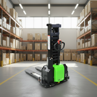 Chariot élévateur autoportant de 1,5 tonne avec batterie lithium-ion, certification CE, chargement automatique, longueur de fourche de 1200 mm, utilisation intérieure/extérieure