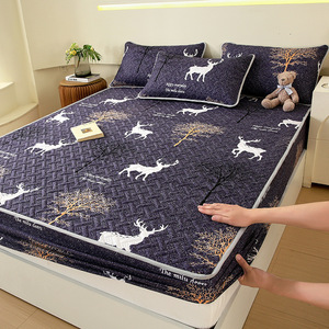 Tùy Chỉnh In Sợi Nhỏ Nữ Hoàng Kích Thước Sâu Túi Giường Bìa Không Thấm Nước Jacquard Phong Cách Nệm Bảo Vệ In Được Trang Bị Tấm - Product Image 4