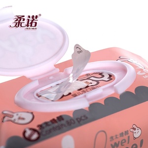 Rounuo flip-top paquete fácil de usar libre de fragancia <span class=keywords><strong>madre</strong></span> Facial toallitas para bebé - Product Image 4