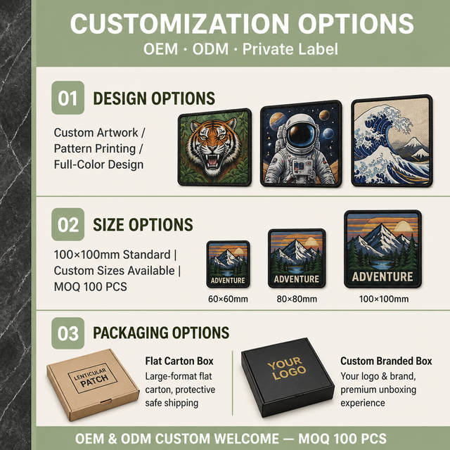Custom Soft TPU UV Printing 3D Lenticular Garment Accessory with UV Varnishing for Clothing Patches