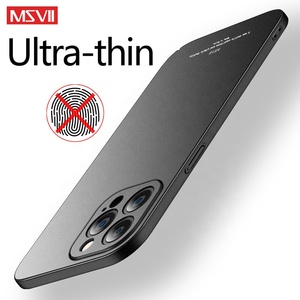 Pour <span class=keywords><strong>iPhone</strong></span> 15 <span class=keywords><strong>Pro</strong></span> <span class=keywords><strong>14</strong></span> Plus 13 12 11 XS <span class=keywords><strong>Max</strong></span> Couverture Arrière MSVII PC Ultra Mince Mat Anti-empreintes Digitales Dur Antichoc Housse de Téléphone - Product Image 1