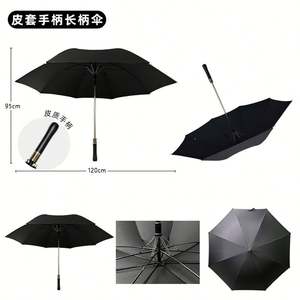 Parapluie personnel de marque promotionnelle logo personnalisé couleur pas cher pongé automatique droit grands parapluies de golf de luxe en plein air - Product Image 4