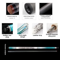 Pour KONLLEN Wanshi Kanglun Schtroumpfs Queue de Billard Grosse Tête Moyen Huit Privé Neuf-ball Noir Technologie Carbone Snooker Billard Queues