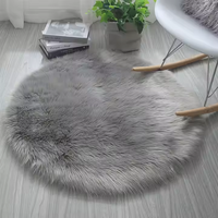 Round Plush Bedroom Study Washable Carpet Tent Mat Playing Mat