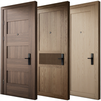 Chêne et noyer placage Shaker intérieur coupe-feu porte insonorisée pour Villa appartement hôtel chambre salle de bain en bois massif Design