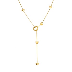 Heart Shape Gold Plated Stainless Steel Y Chain Necklace Long Tassel Pendant Daily Wear Gift Jewelry - Product Image 5