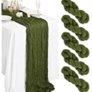 Bali Gauze Crinkled Woven Polyester Customized European-style Twisted <strong>Table</strong> <strong>Runner</strong> Solid Pattern Wedding Party Decoration - Product Image 6
