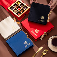 Boîte Cadeau de Chocolats Façon Livre de Luxe en Forme d'Étoiles Européennes, Truffes à Faire Soi-Même, 9/16 Compartiments, en Papier de Maïs Qualité Alimentaire avec Poignée