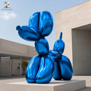 Sculpture de chien <span class=keywords><strong>ballon</strong></span> en acier inoxydable électroplaqué, art animalier poli pour la décoration de hall d'hôtel, centre commercial, place publique, jardin et aménagement paysager - Product Image 2