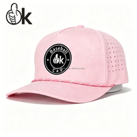 Gorra de béisbol de 5 paneles bordada a medida con cuerda, impermeable, perforada, para deporte y golf, tendencia 2026