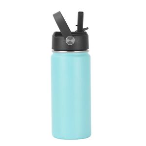 Gobelet isotherme en acier inoxydable à double paroi avec paille, personnalisable avec logo pour événements d'entreprise et cadeaux promotionnels - Product Image 2