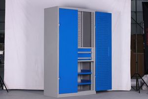 ตู้เก็บเครื่องมือเหล็กอเนกประสงค์ 2 ประตู จากโรงงานโดยตรง ตู้เครื่องมือโลหะ โต๊ะทำงานเหล็ก รถเข็นเครื่องมือเหล็กสำหรับโรงงาน - Product Image 4