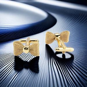 Moda ligera de lujo camisas francesas trajes accesorios exquisitos lazo dorado <span class=keywords><strong>gemelos</strong></span> y Clips de corbata banquete manga tachuelas botones - Product Image 4