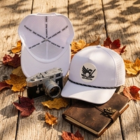 Casquettes de golf pour papa imperméables à 5 panneaux, vente en gros, avec fermeture snapback réglable, logo personnalisé en caoutchouc PVC